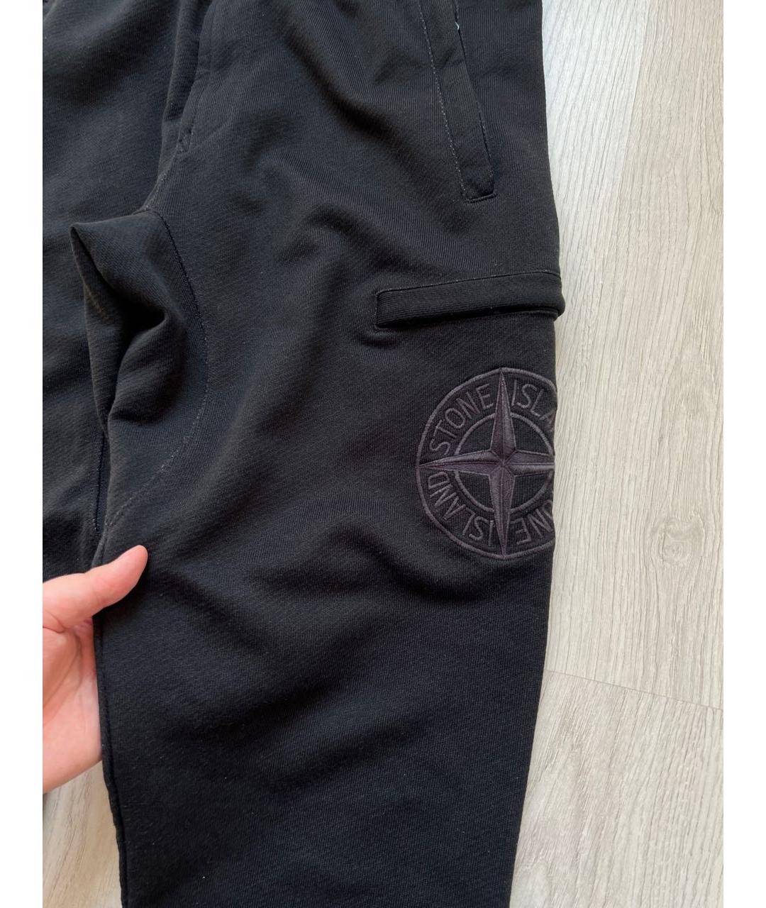 STONE ISLAND Черные хлопковые повседневные брюки, фото 5