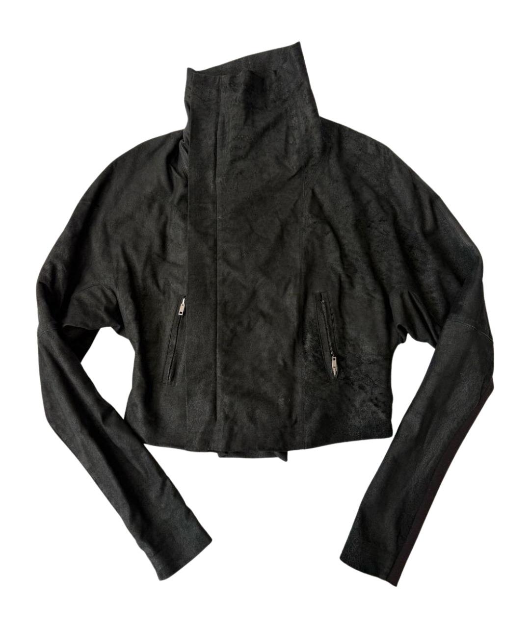 RICK OWENS Черная кожаная куртка, фото 1