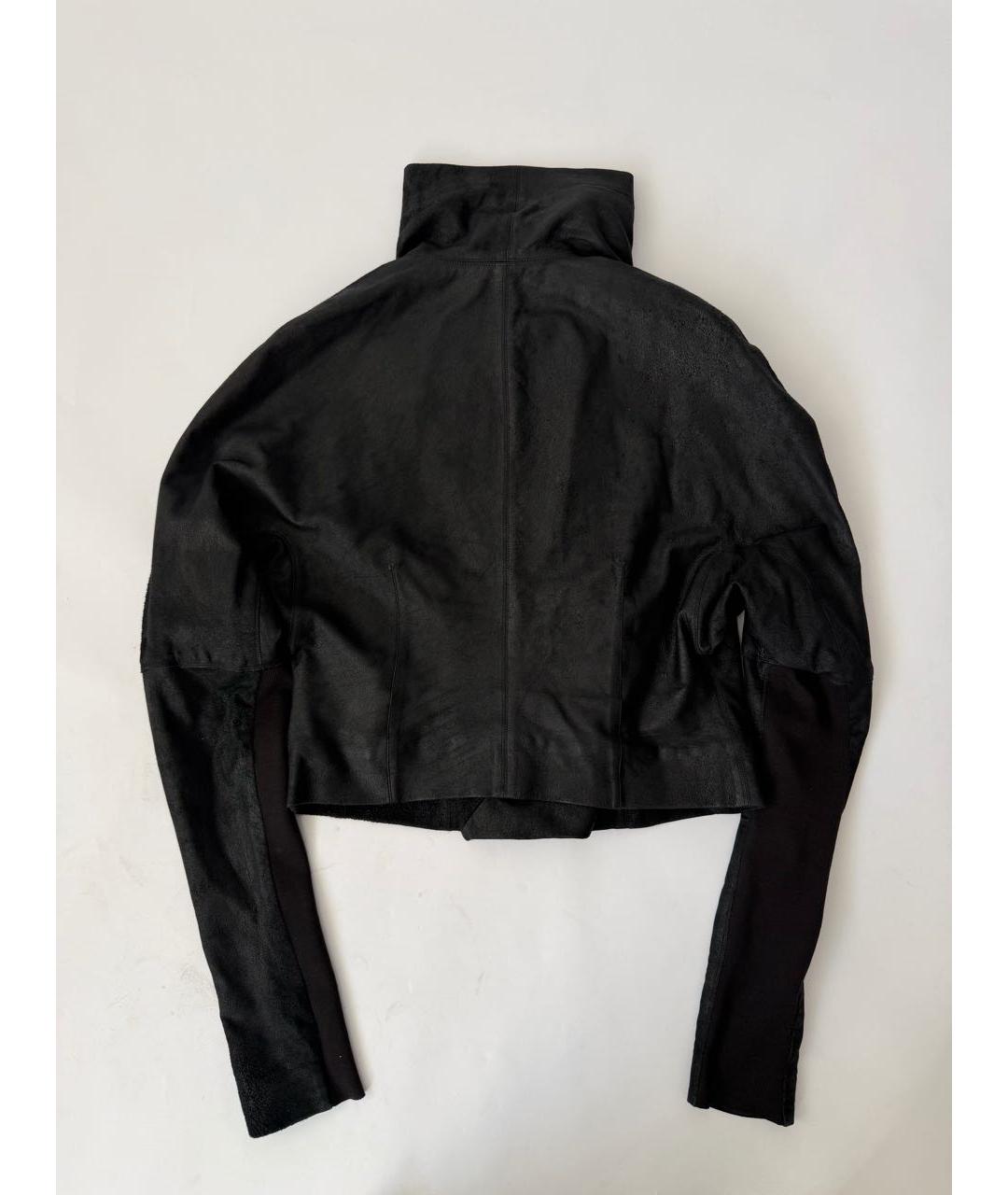 RICK OWENS Черная кожаная куртка, фото 2
