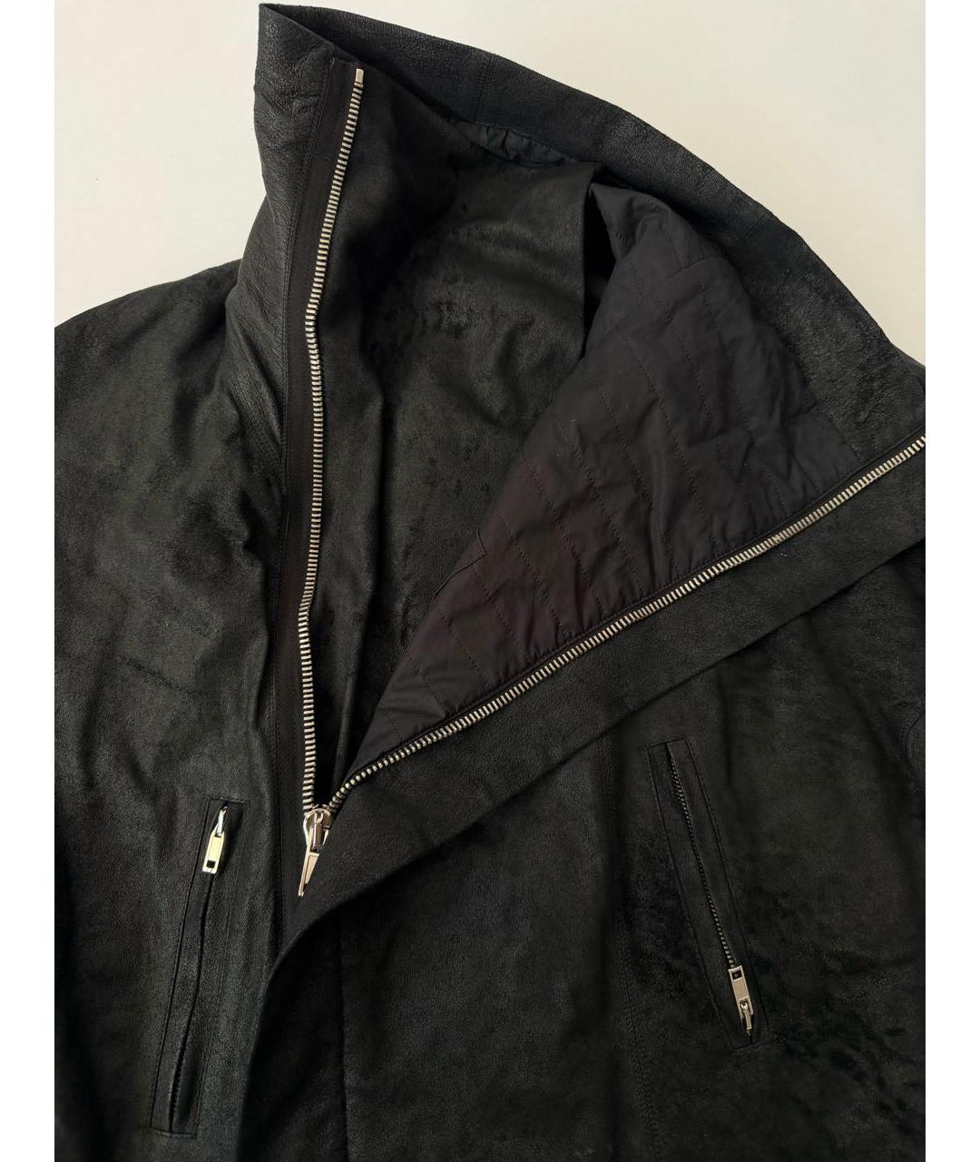 RICK OWENS Черная кожаная куртка, фото 7