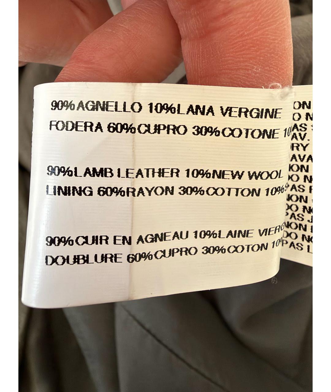 RICK OWENS Хаки кожаная куртка, фото 6