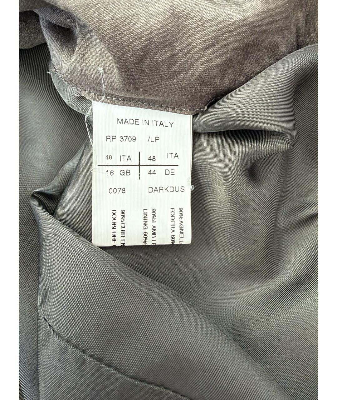 RICK OWENS Хаки кожаная куртка, фото 5