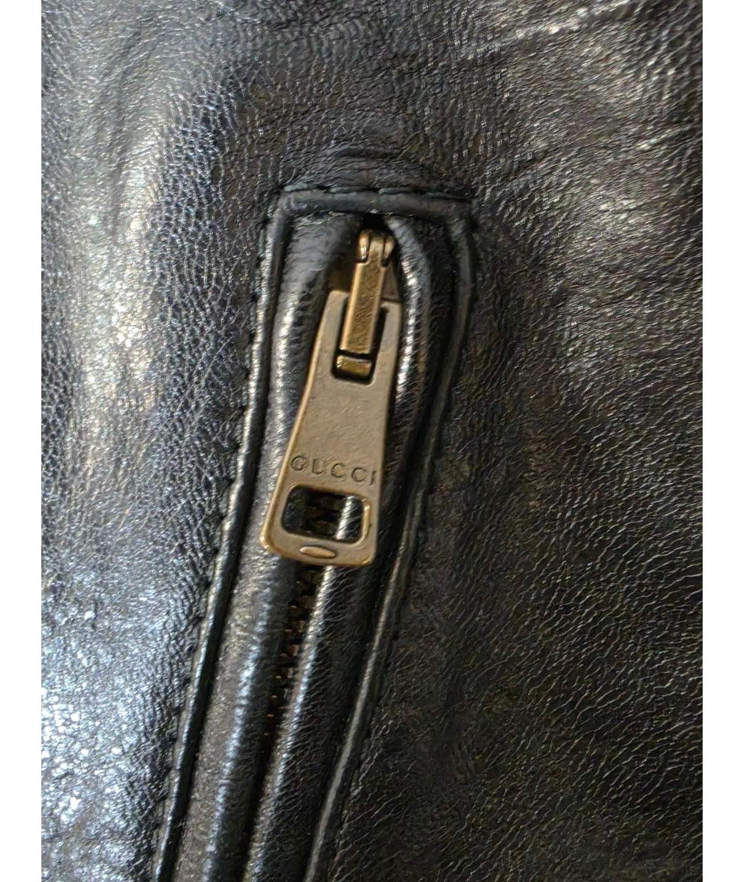 GUCCI Черная кожаная куртка, фото 9