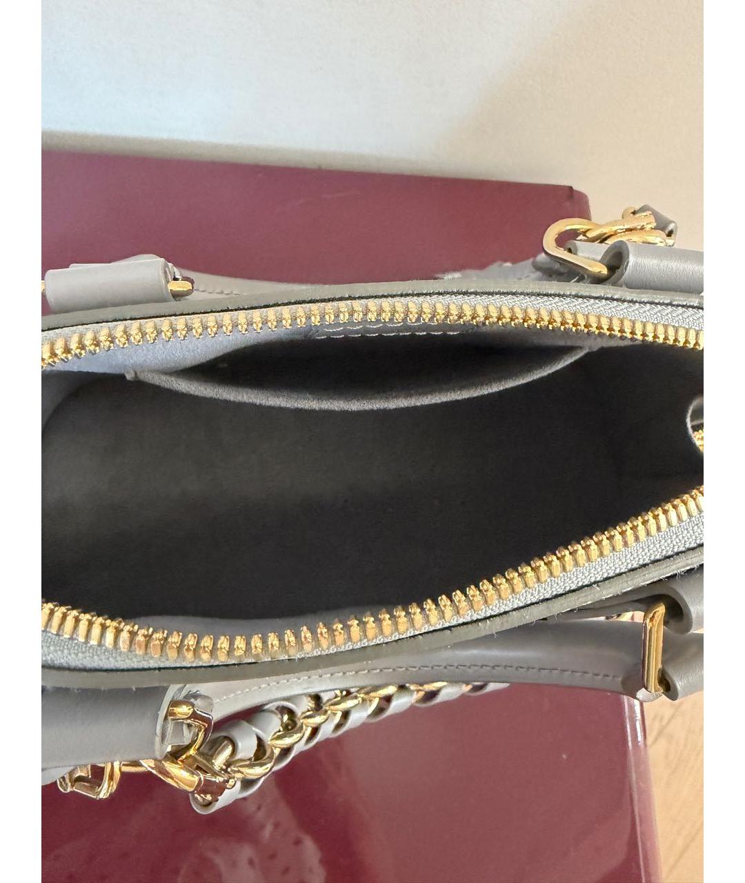 LOUIS VUITTON Серая кожаная сумка с короткими ручками, фото 4
