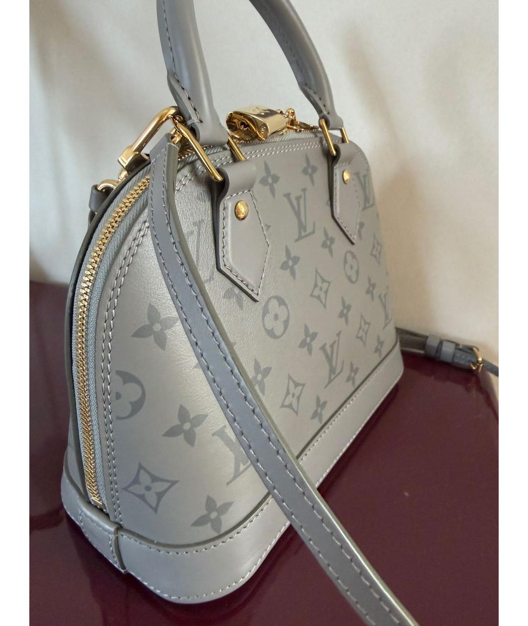 LOUIS VUITTON Серая кожаная сумка с короткими ручками, фото 2