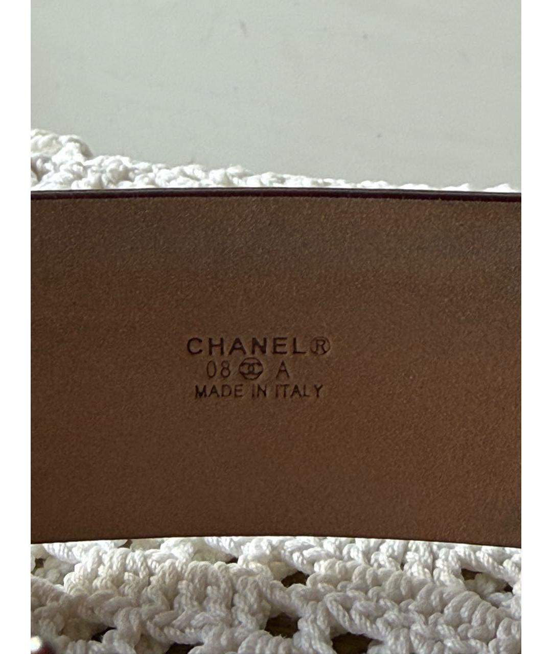 CHANEL Бордовый кожаный ремень, фото 3