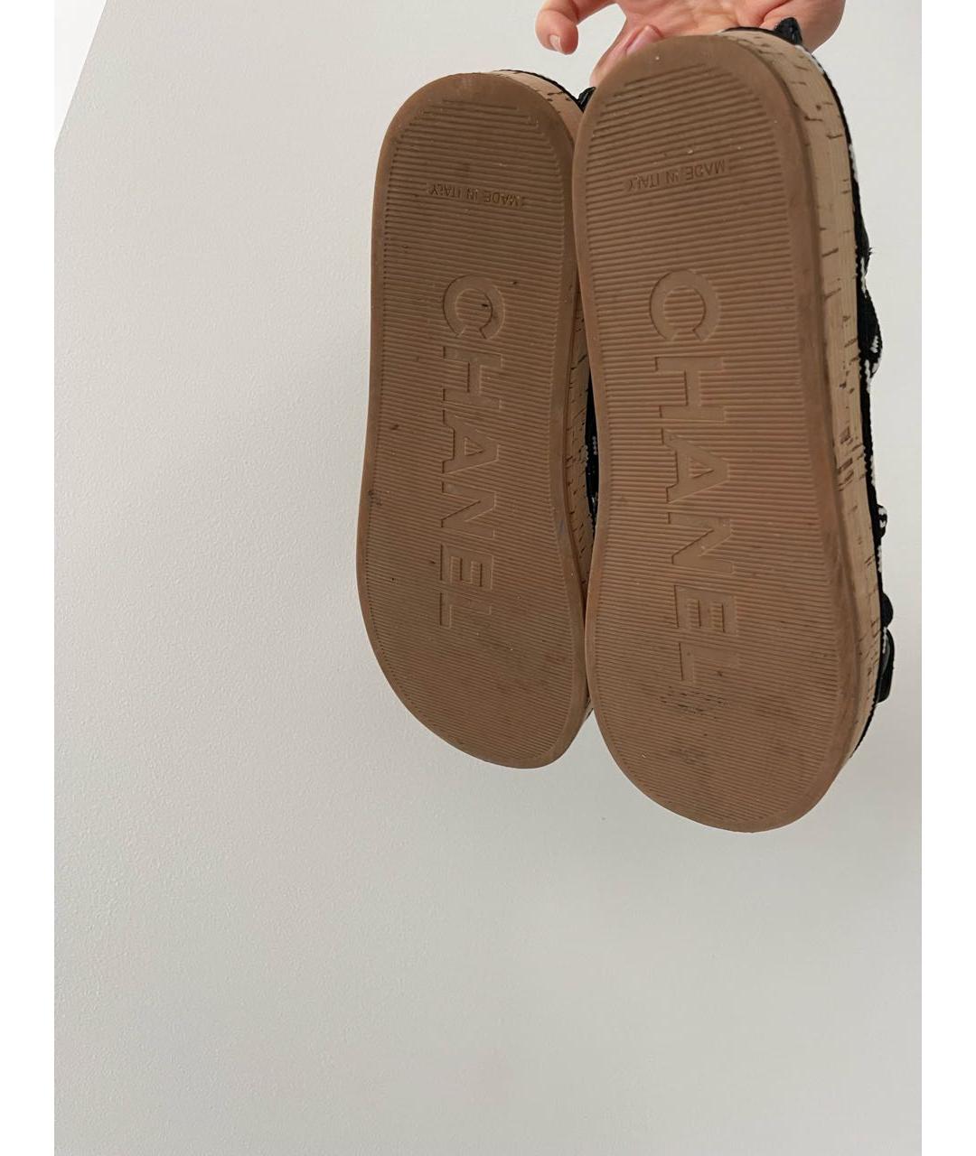 CHANEL PRE-OWNED Черные кожаные сандалии, фото 4