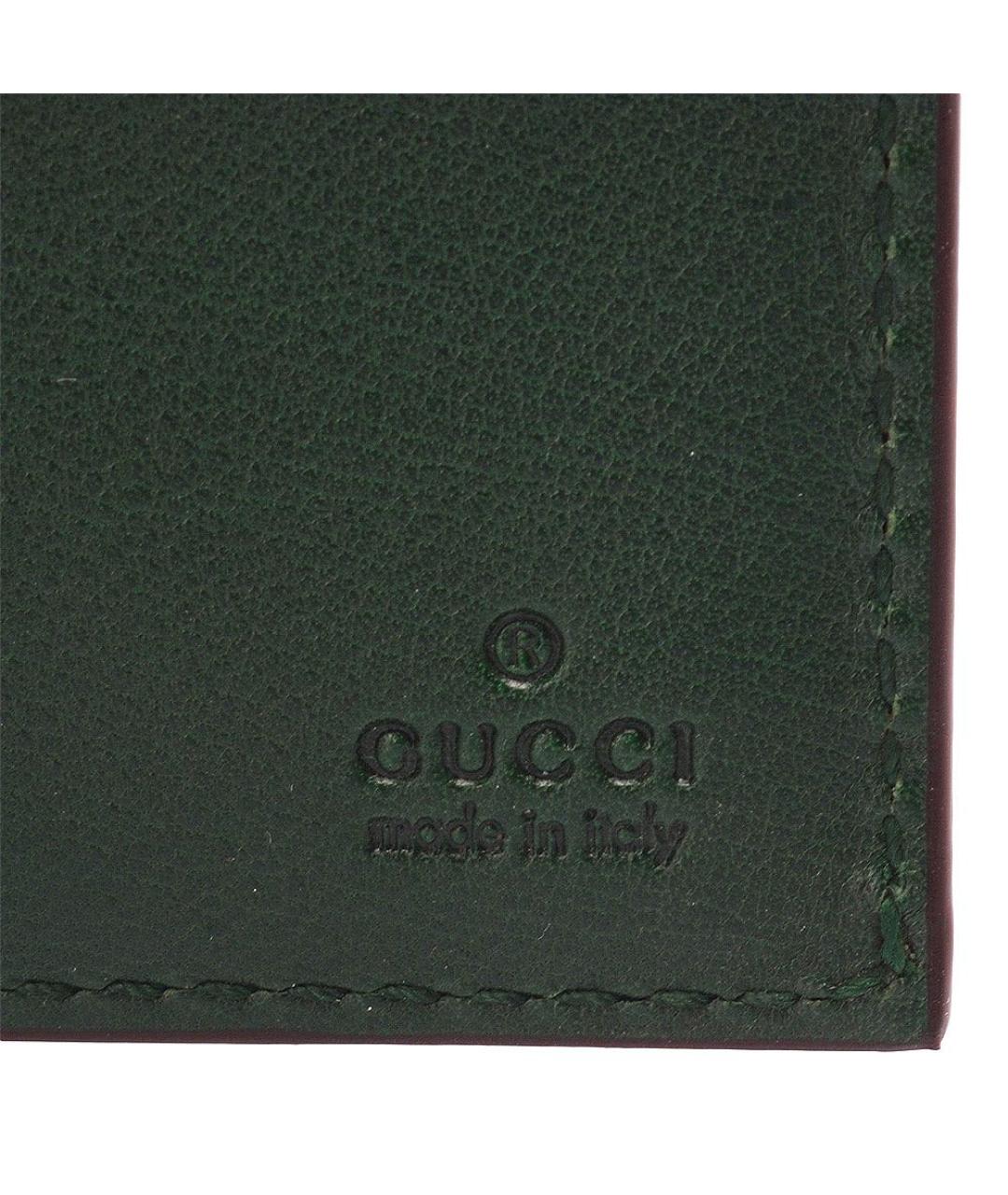 GUCCI Зеленый кожаный кошелек, фото 4
