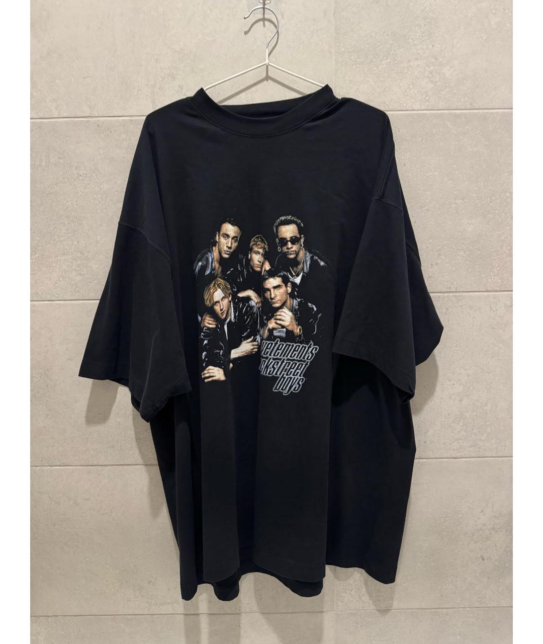 VETEMENTS Черная хлопковая футболка, фото 6