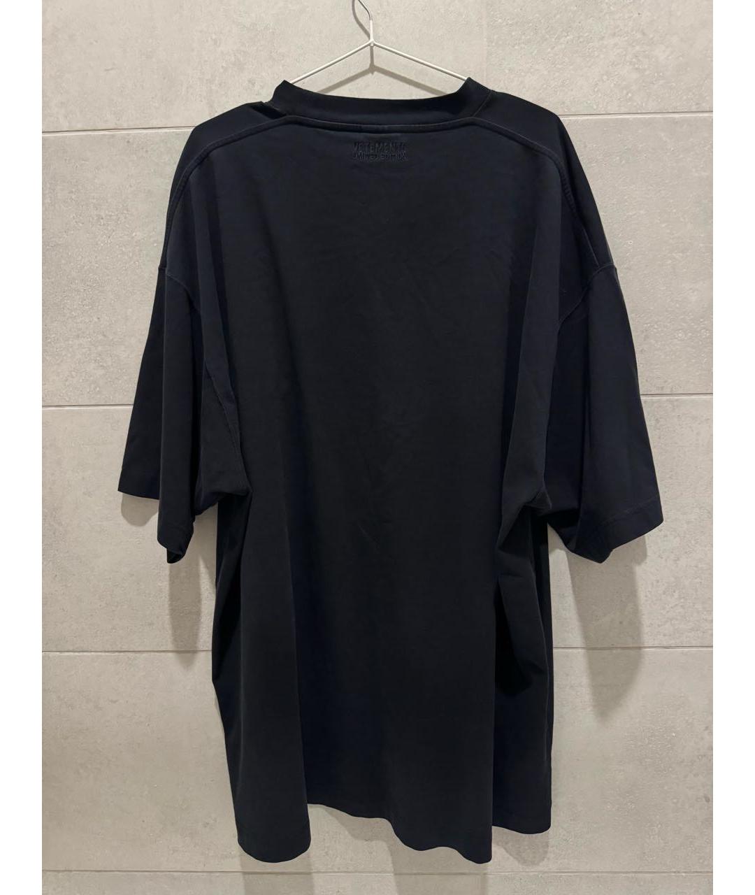 VETEMENTS Черная хлопковая футболка, фото 2
