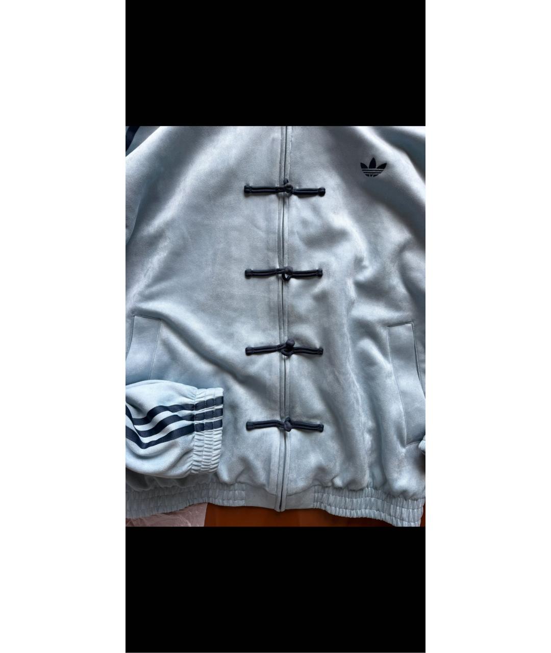 ADIDAS Голубая полиэстеровая куртка, фото 3