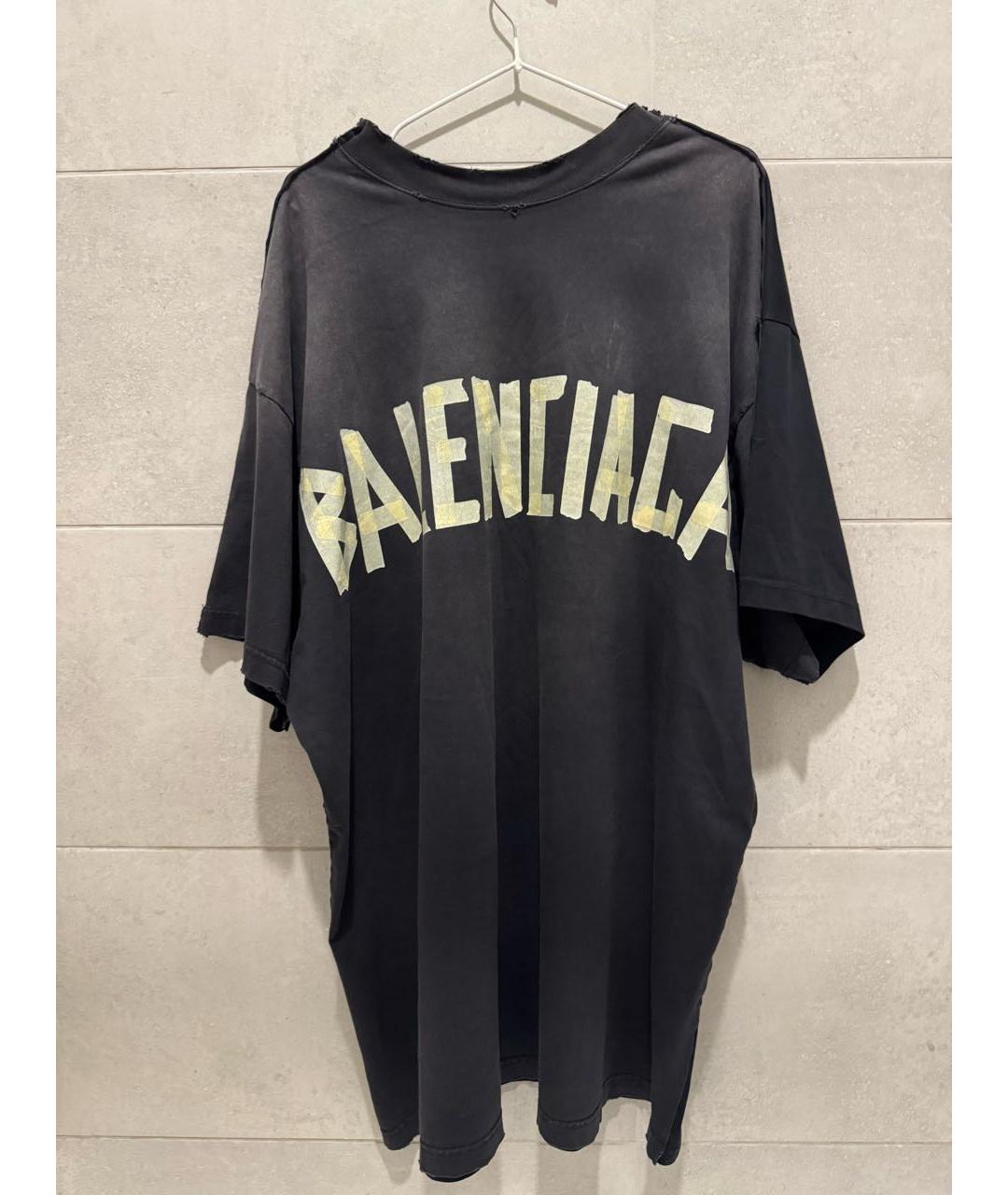 BALENCIAGA Антрацитовая хлопковая футболка, фото 5