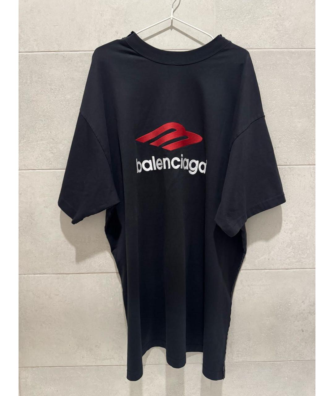 BALENCIAGA Антрацитовая хлопковая футболка, фото 2