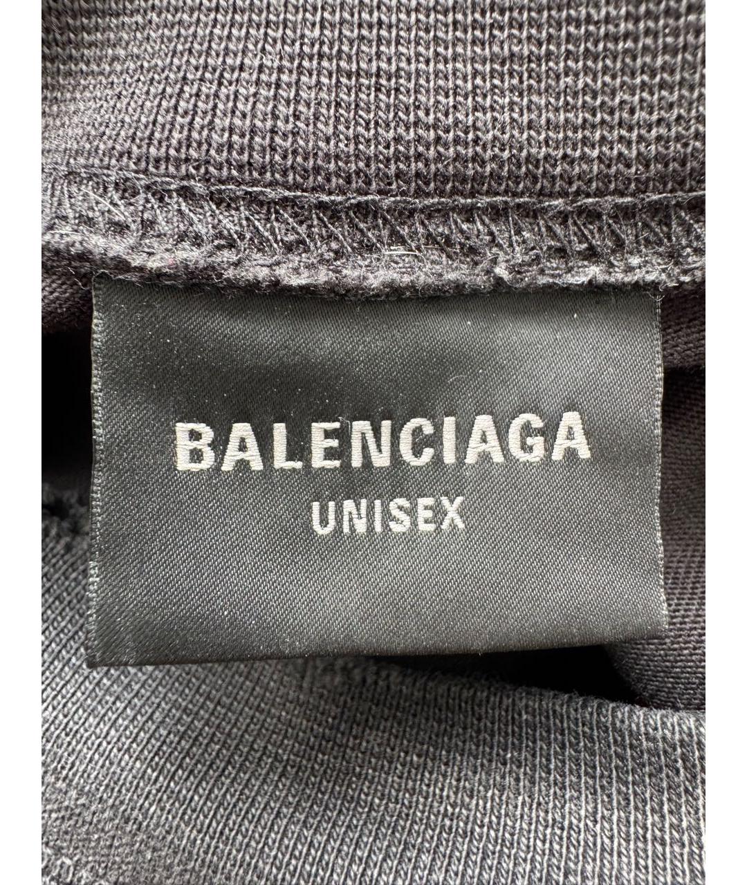 BALENCIAGA Антрацитовая хлопковая футболка, фото 3