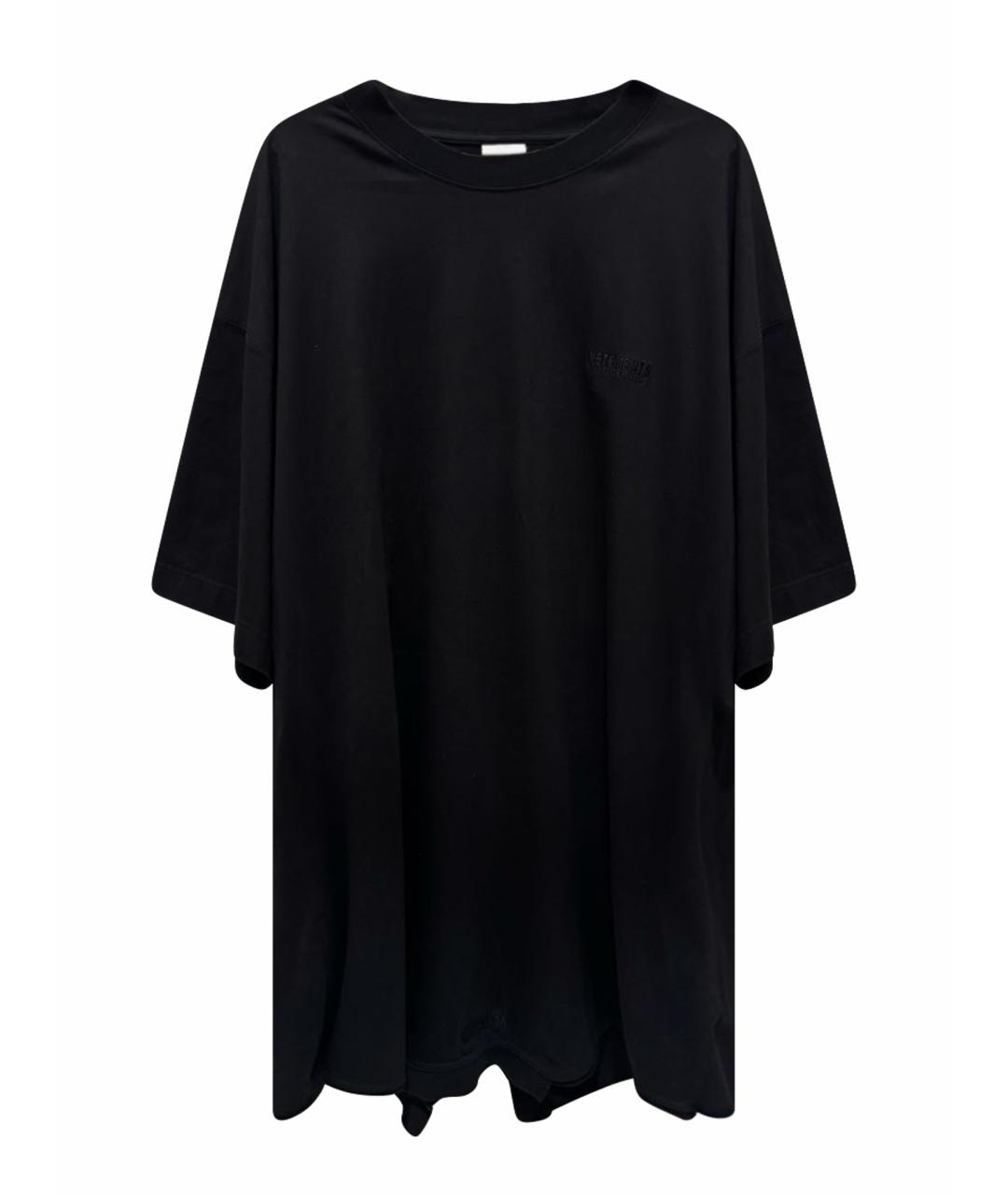VETEMENTS Черная хлопковая футболка, фото 1
