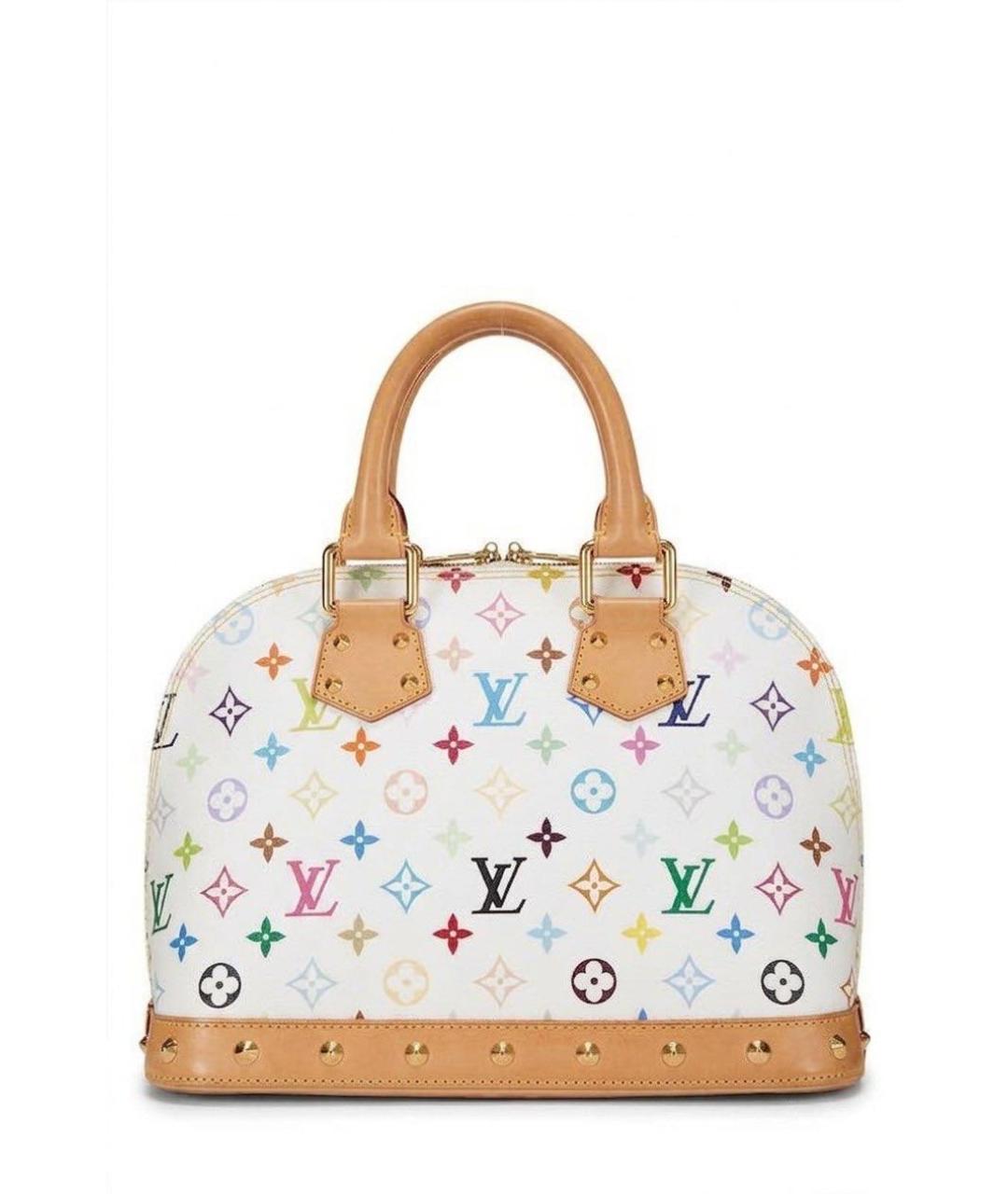 LOUIS VUITTON Белая сумка с короткими ручками из канвы, фото 8