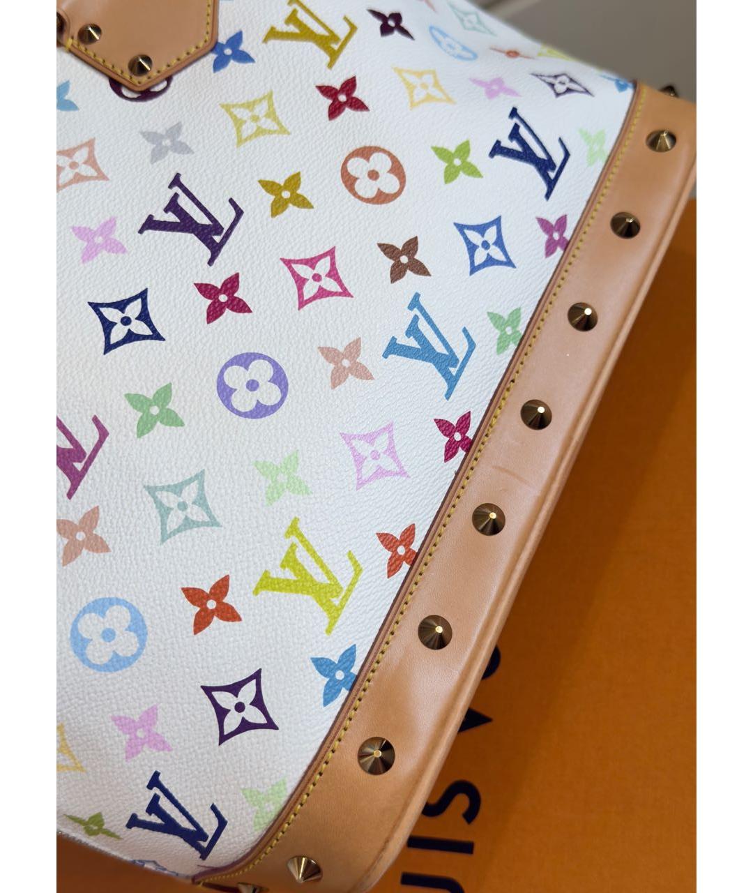 LOUIS VUITTON Белая сумка с короткими ручками из канвы, фото 6