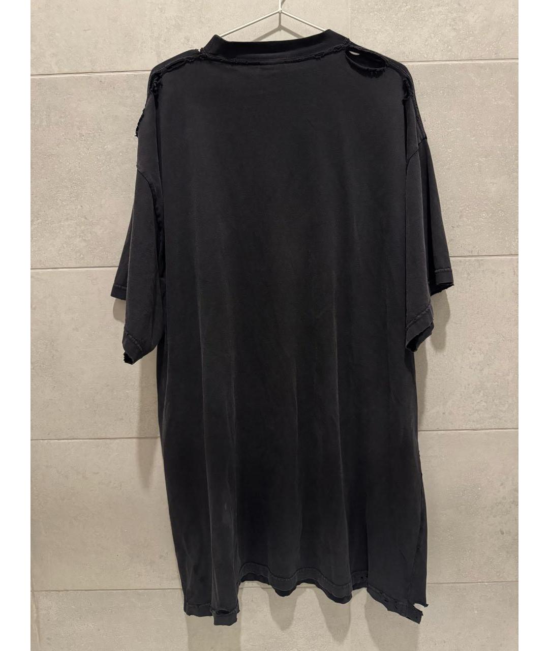 BALENCIAGA Антрацитовая хлопковая футболка, фото 2