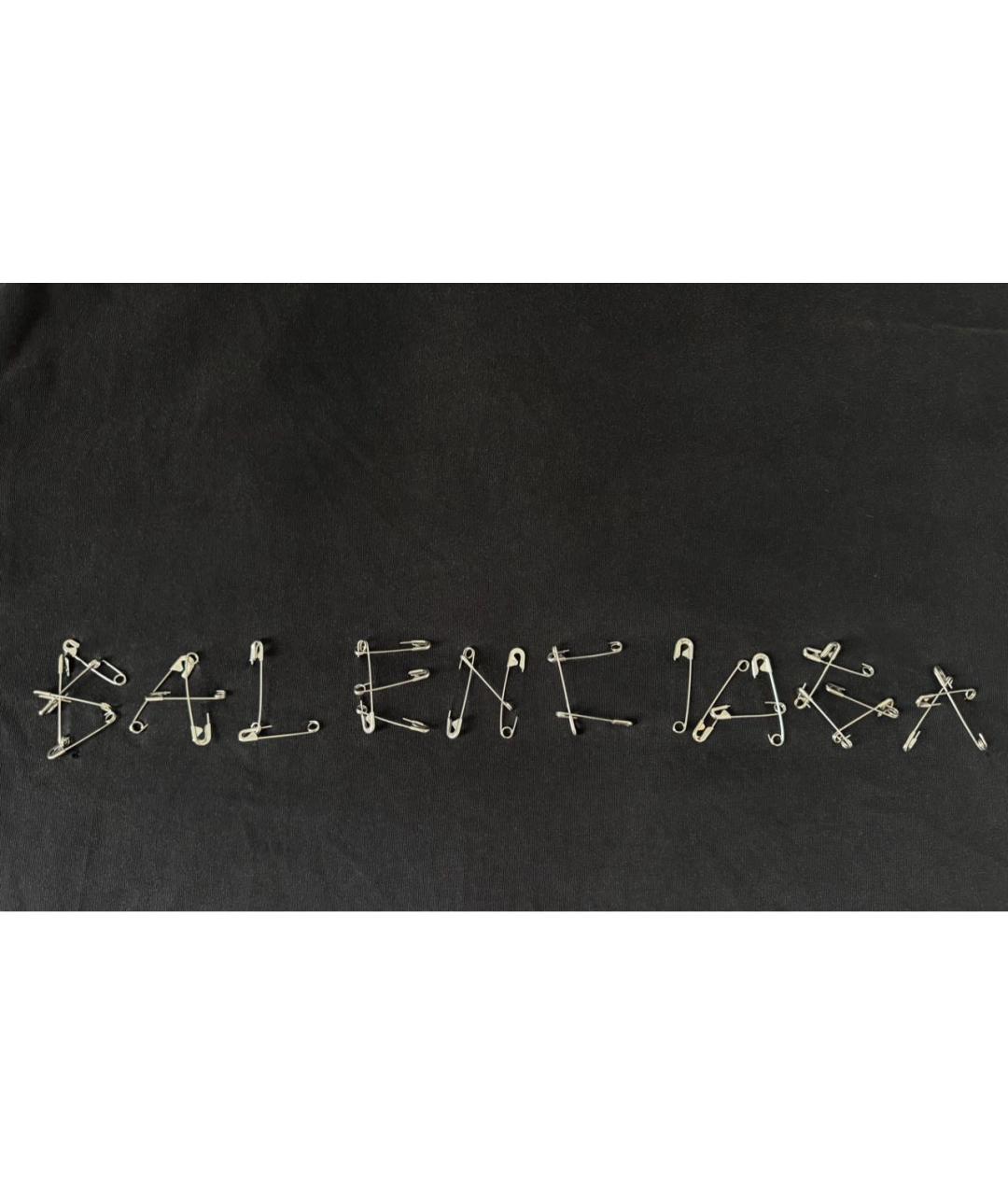 BALENCIAGA Антрацитовая хлопковая футболка, фото 3