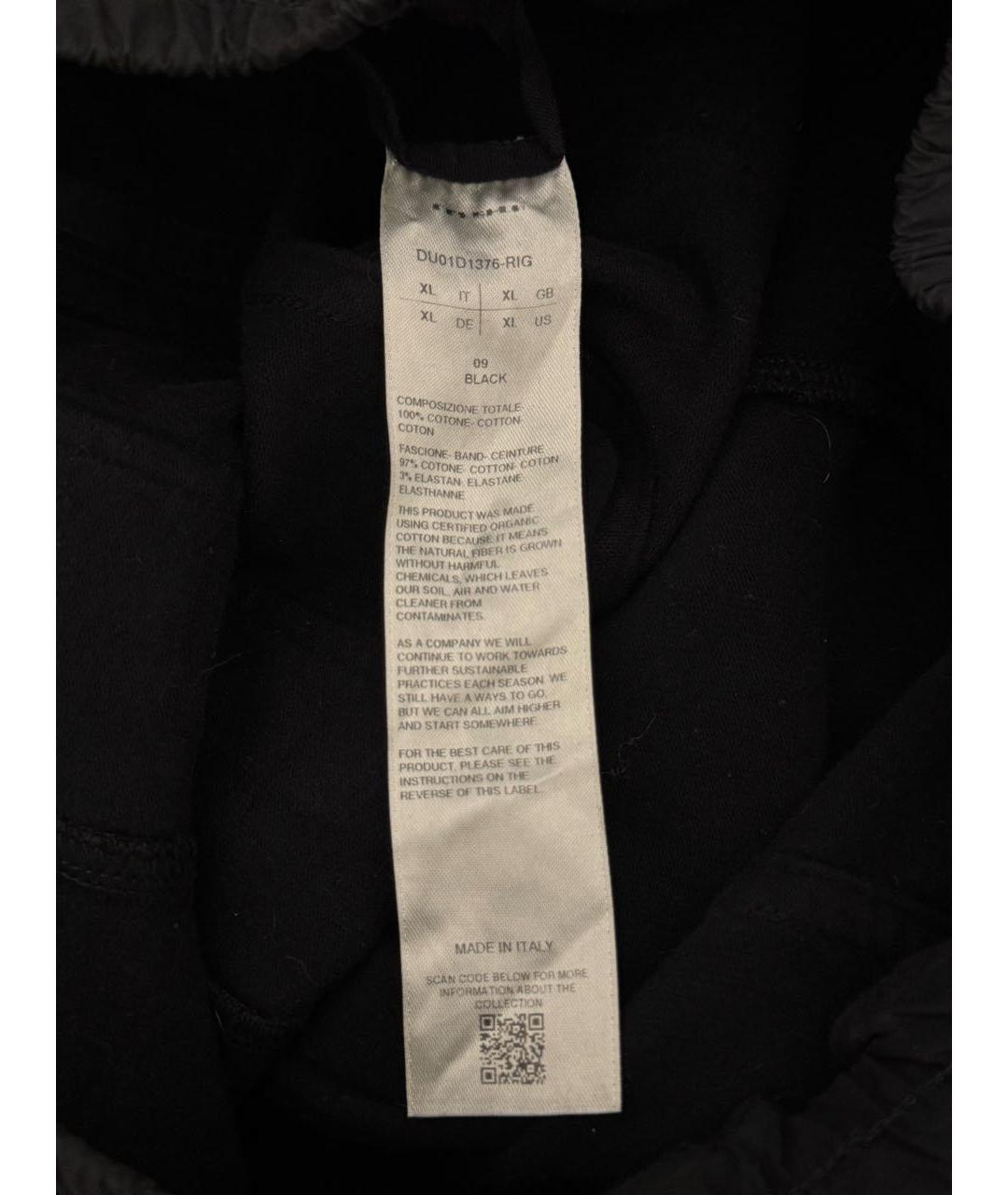 RICK OWENS Черные хлопковые повседневные брюки, фото 3