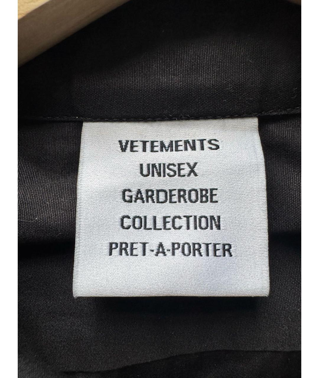 VETEMENTS Черная хлопковая классическая рубашка, фото 3
