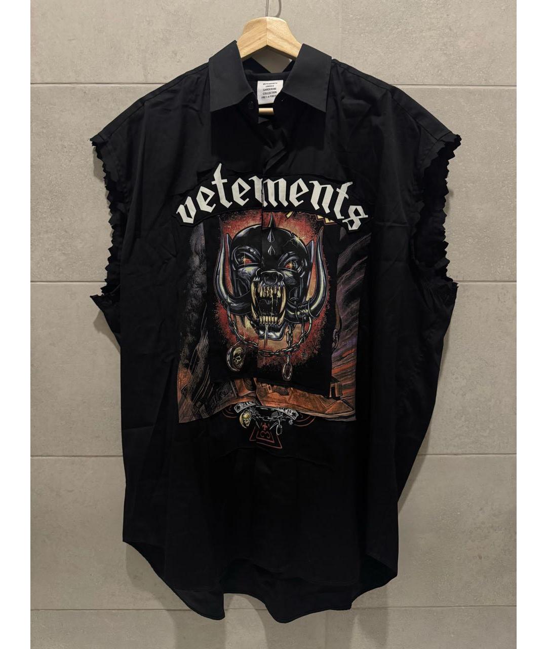 VETEMENTS Черная хлопковая классическая рубашка, фото 5