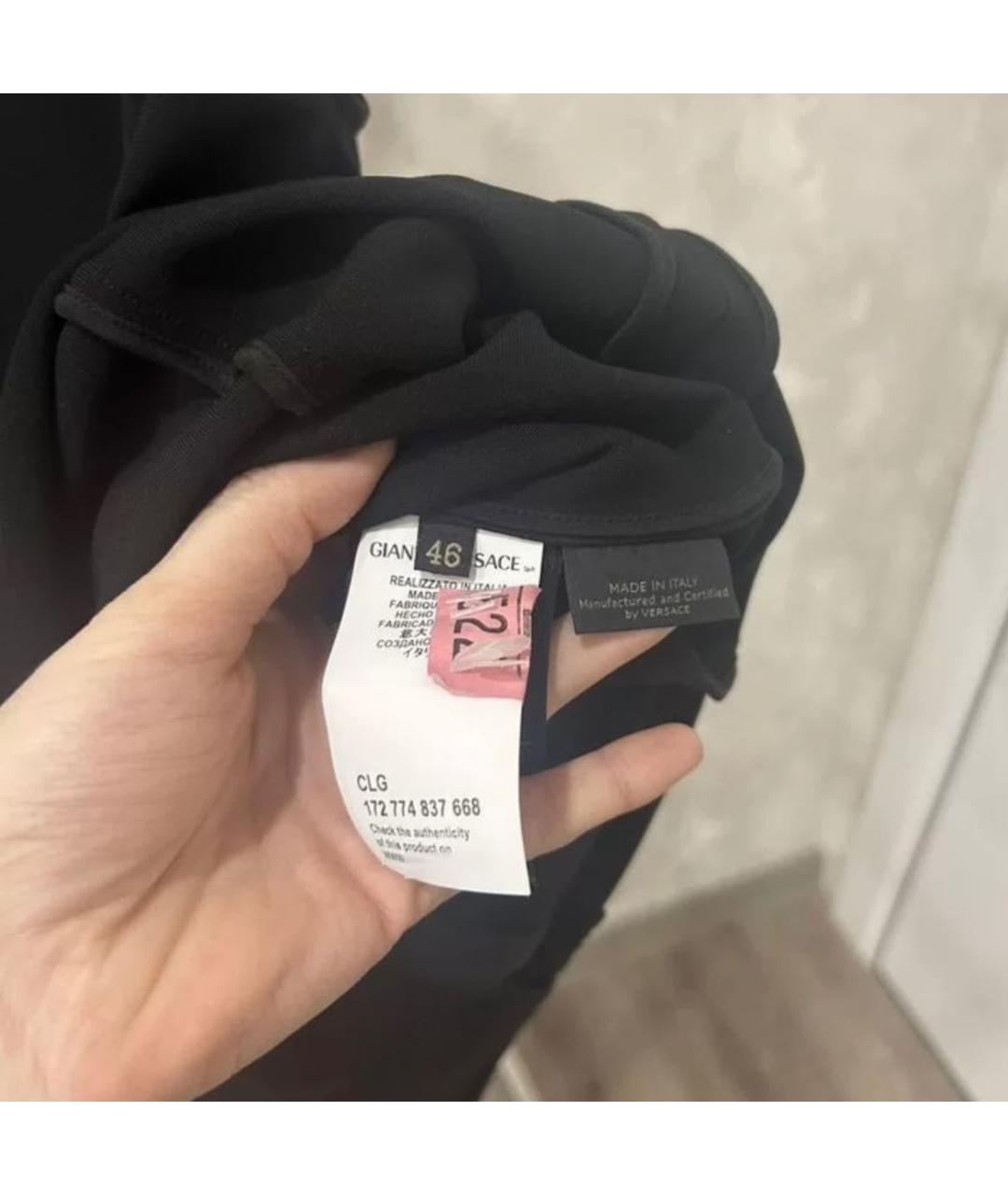 VERSACE Черное вискозное повседневное платье, фото 3