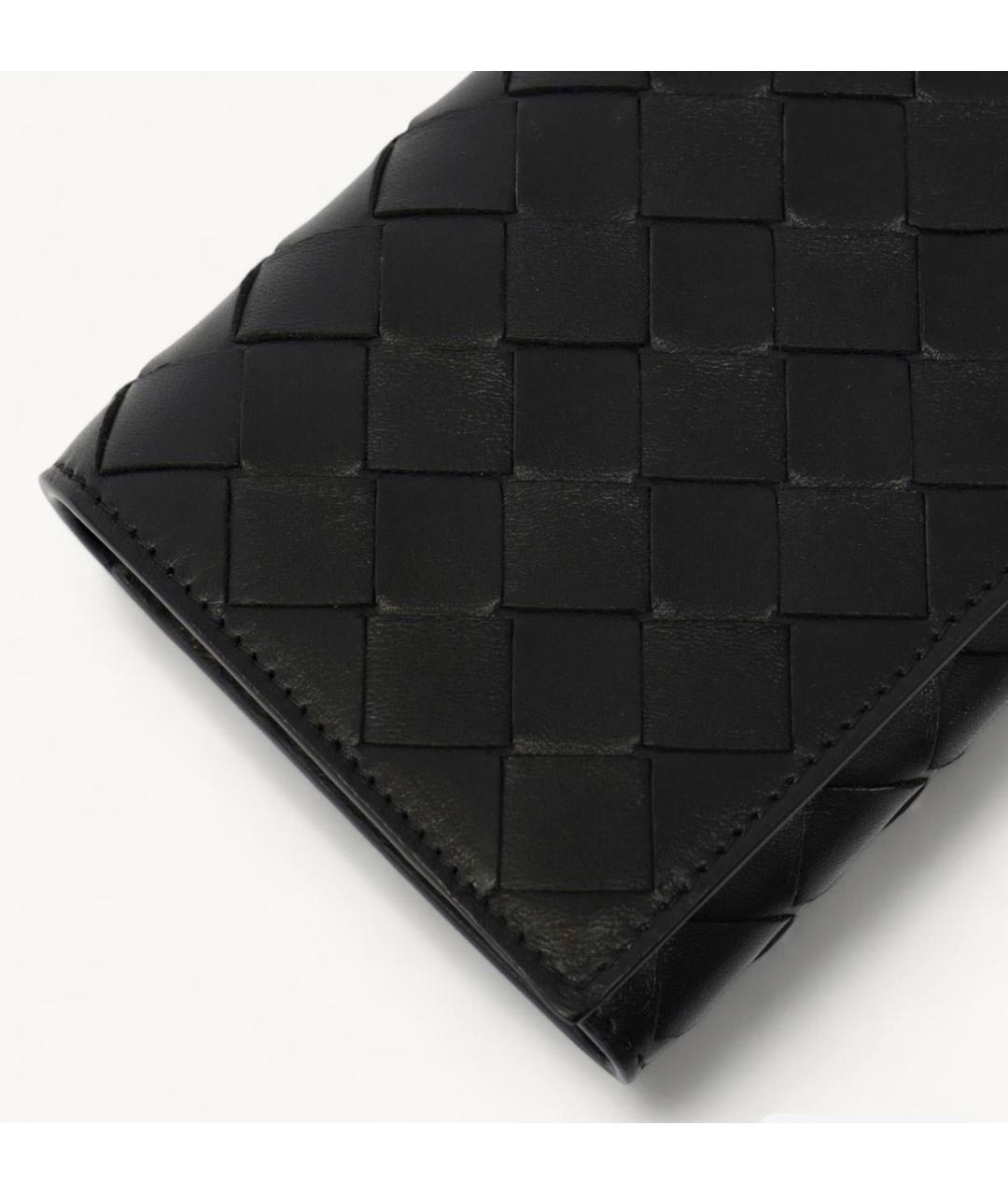 BOTTEGA VENETA Черный кожаный кошелек, фото 4
