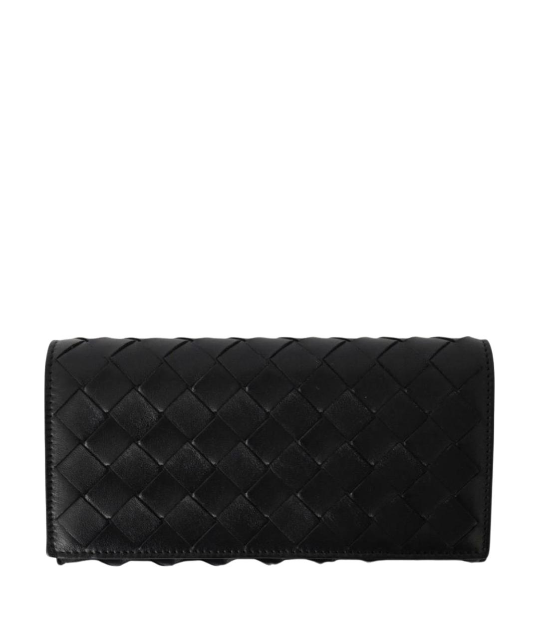 BOTTEGA VENETA Черный кожаный кошелек, фото 1