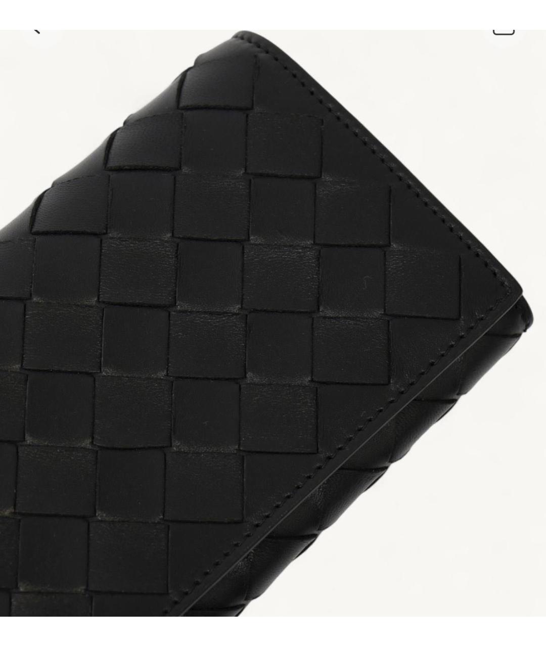 BOTTEGA VENETA Черный кожаный кошелек, фото 3