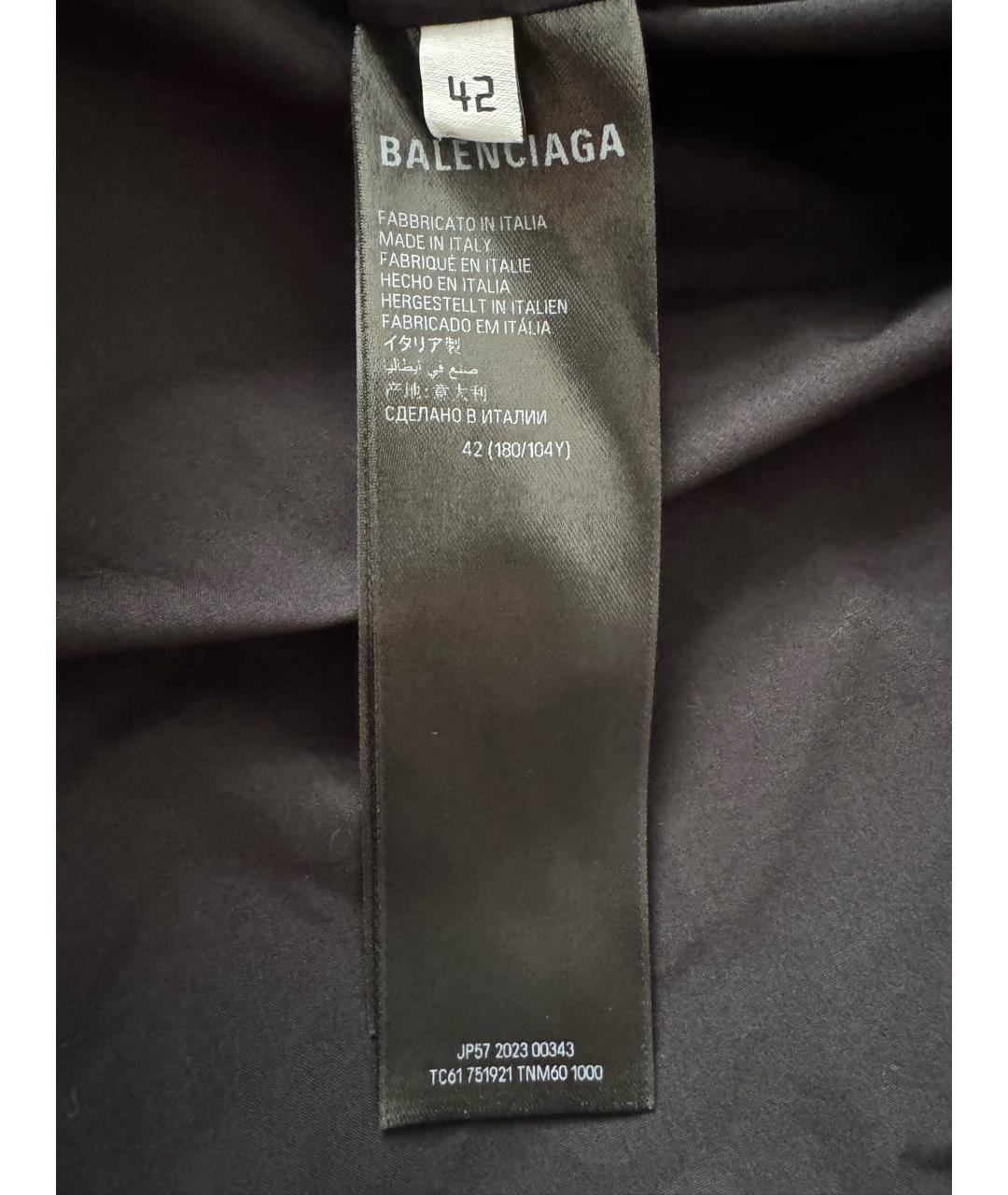 BALENCIAGA Черная хлопковая классическая рубашка, фото 4