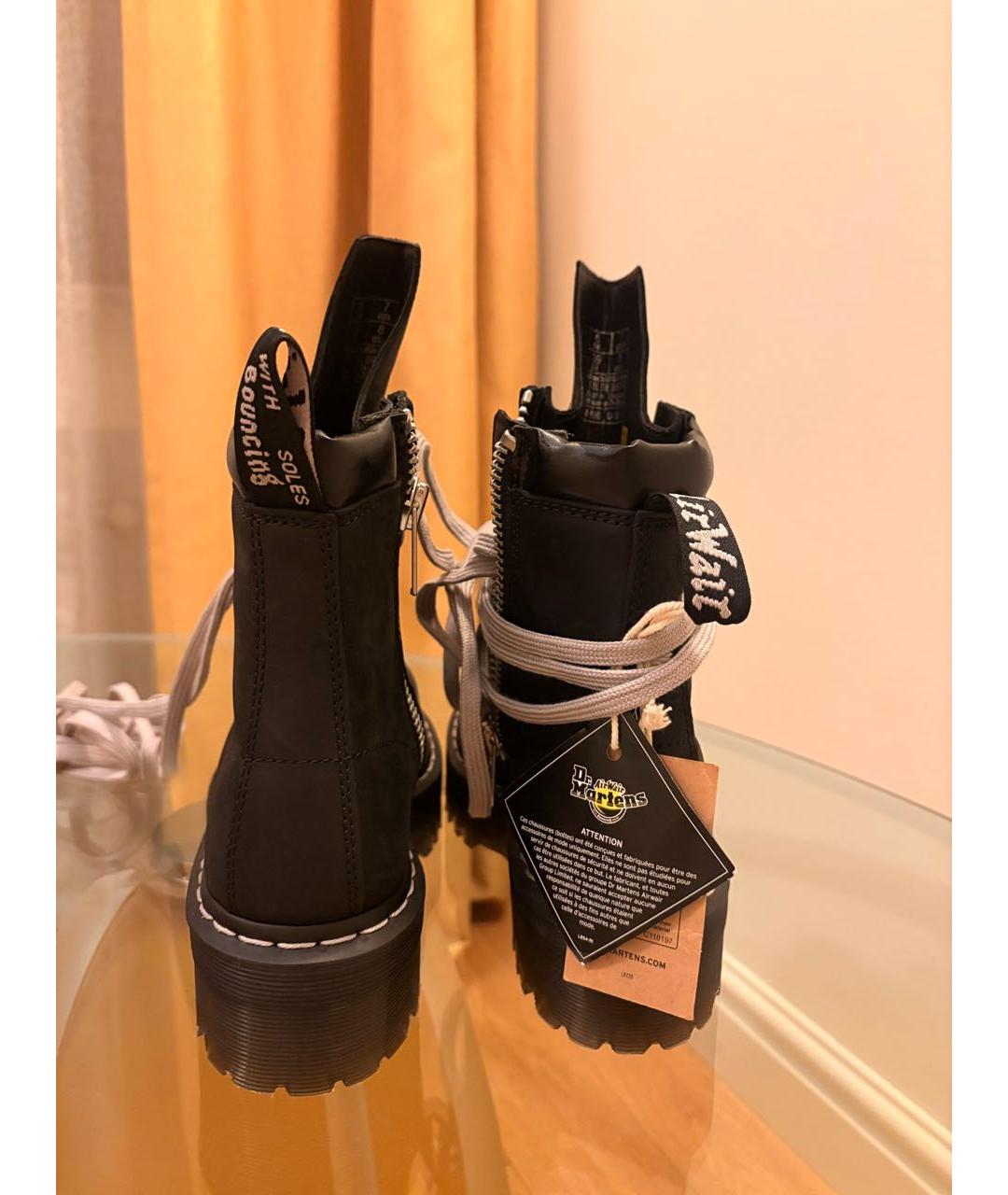 RICK OWENS Черные кожаные ботинки, фото 4