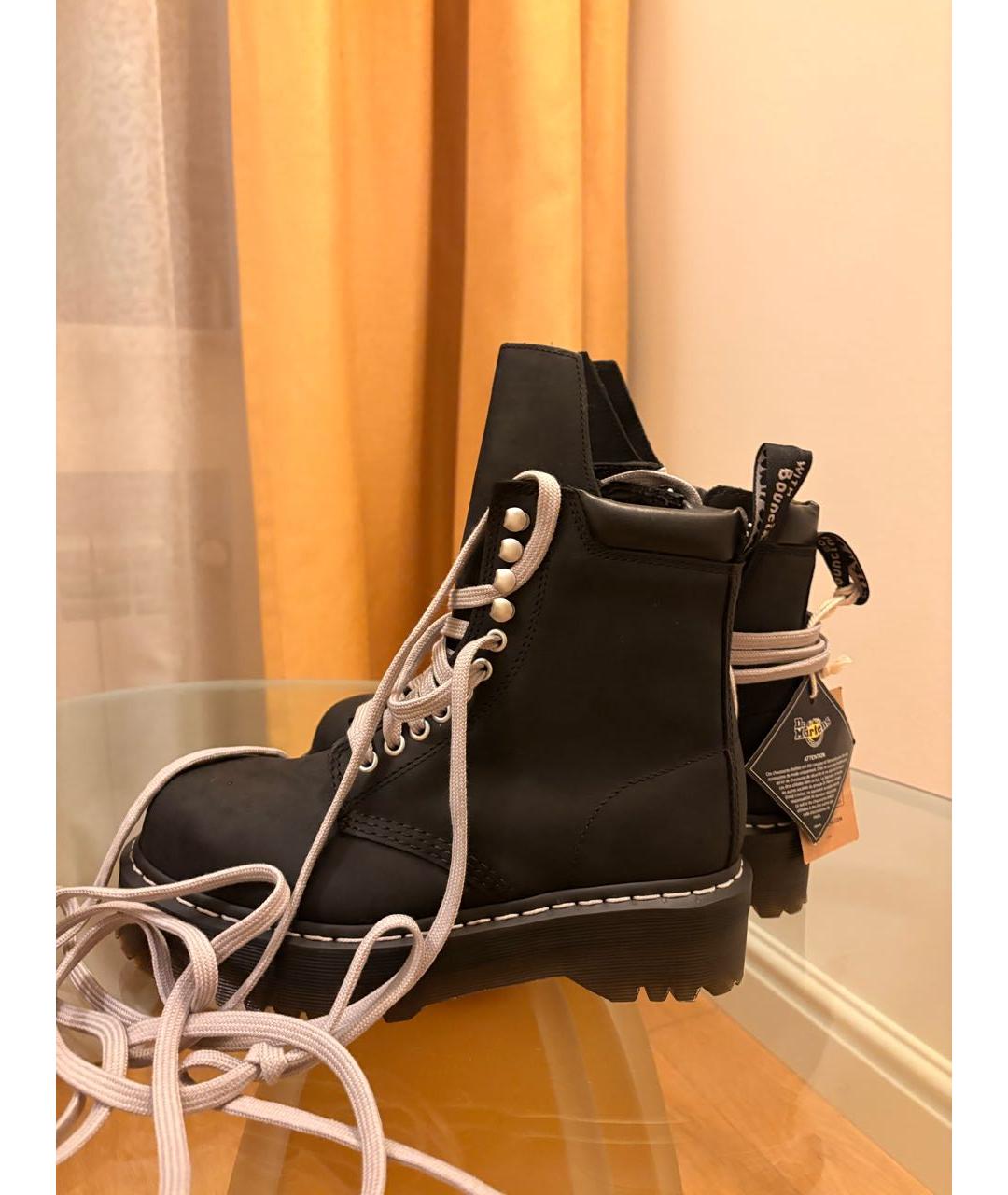 RICK OWENS Черные кожаные ботинки, фото 6