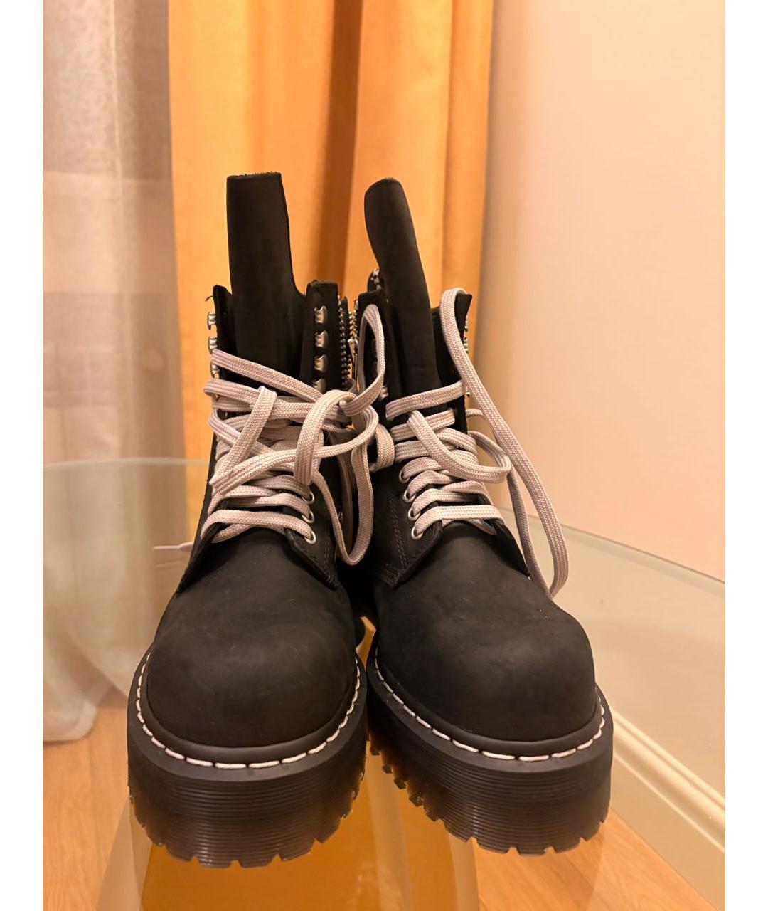 RICK OWENS Черные кожаные ботинки, фото 2
