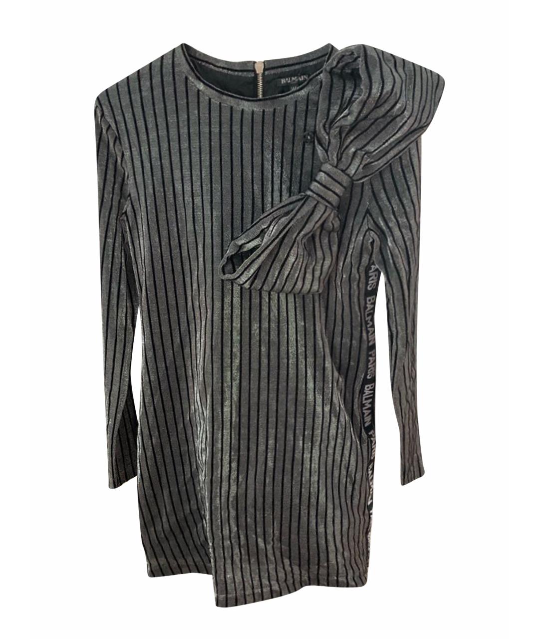 BALMAIN Черное хлопковое вечернее платье, фото 1