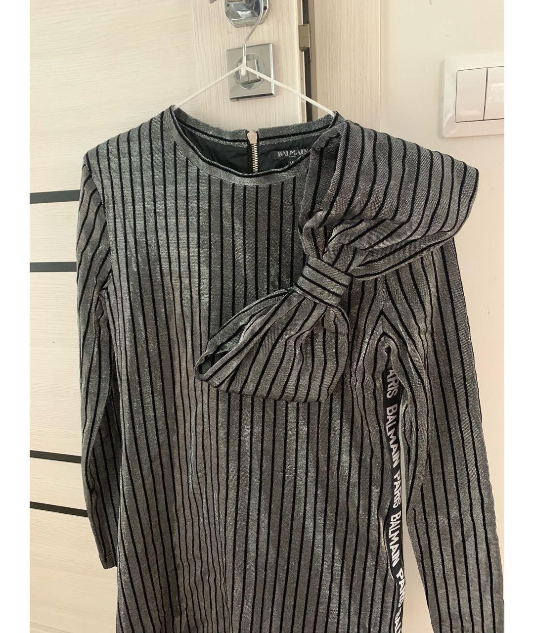 BALMAIN Черное хлопковое вечернее платье, фото 4