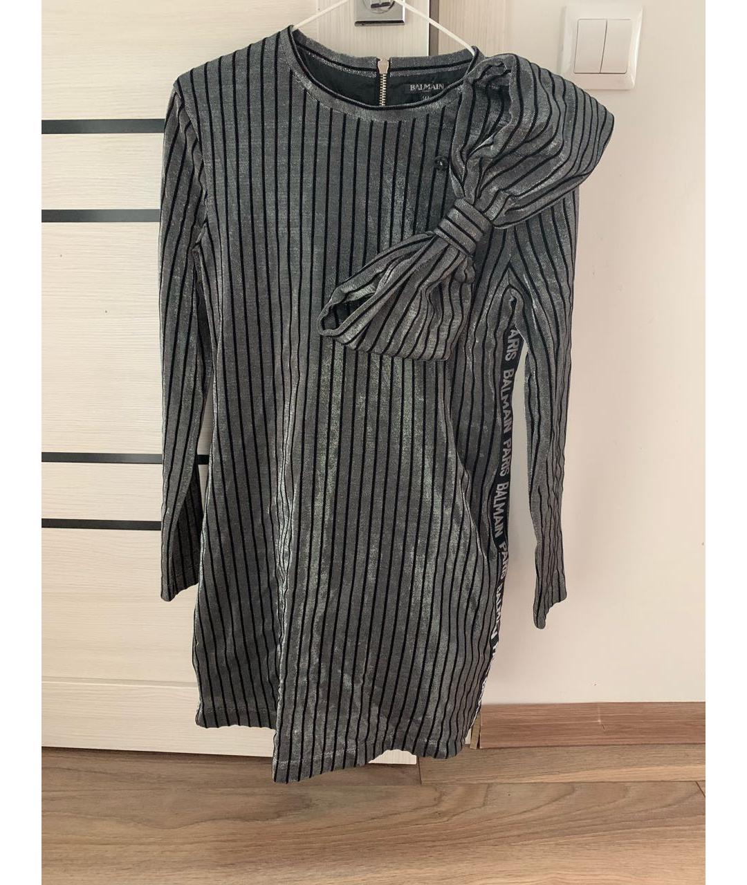 BALMAIN Черное хлопковое вечернее платье, фото 5