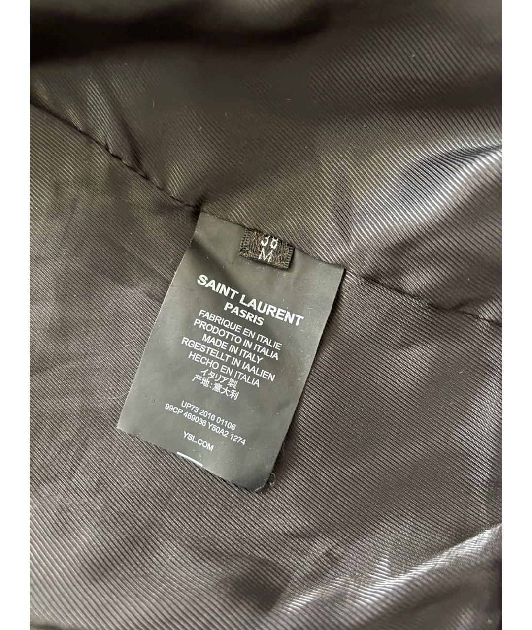 SAINT LAURENT Черная кожаная куртка, фото 5