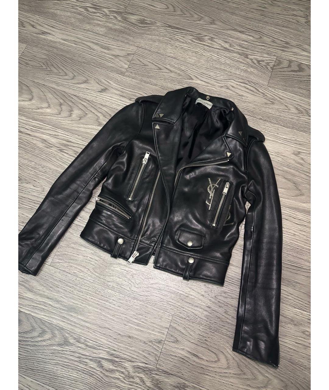 SAINT LAURENT Черная кожаная куртка, фото 6
