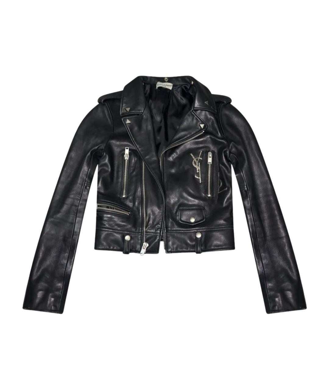 SAINT LAURENT Черная кожаная куртка, фото 1