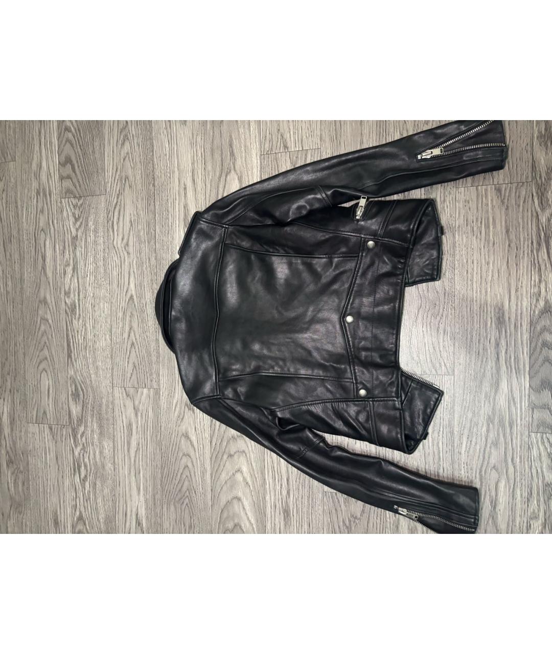 SAINT LAURENT Черная кожаная куртка, фото 2