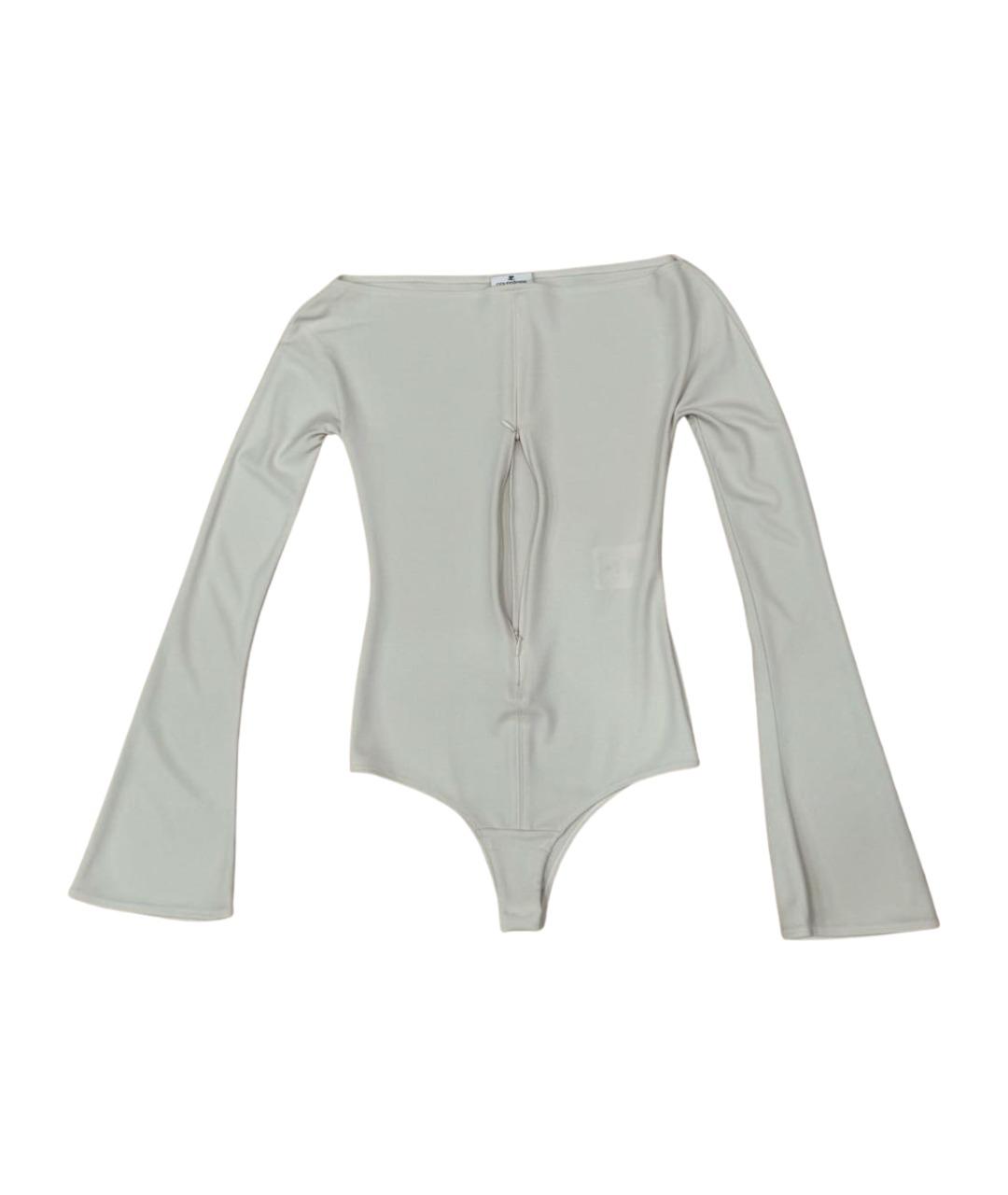 COURREGES Бежевое вискозное боди, фото 1