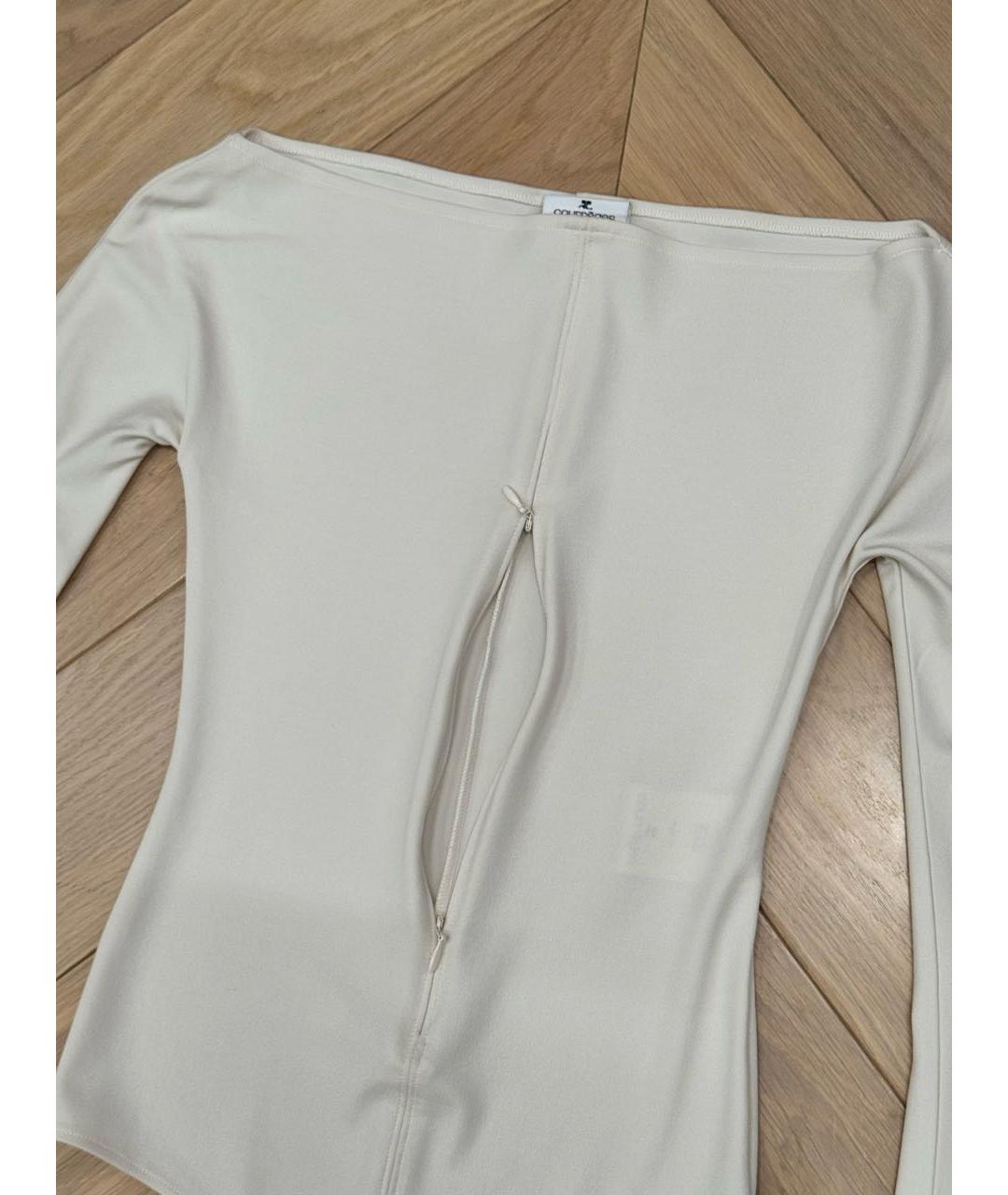 COURREGES Бежевое вискозное боди, фото 7