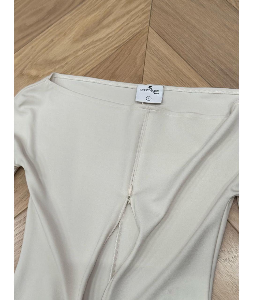 COURREGES Бежевое вискозное боди, фото 3