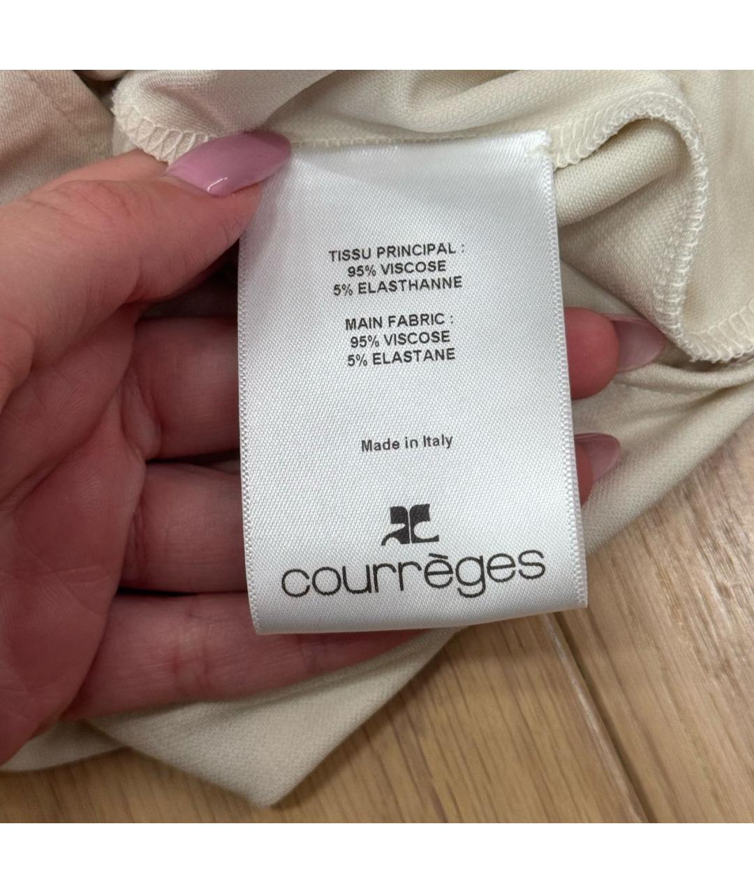 COURREGES Бежевое вискозное боди, фото 5