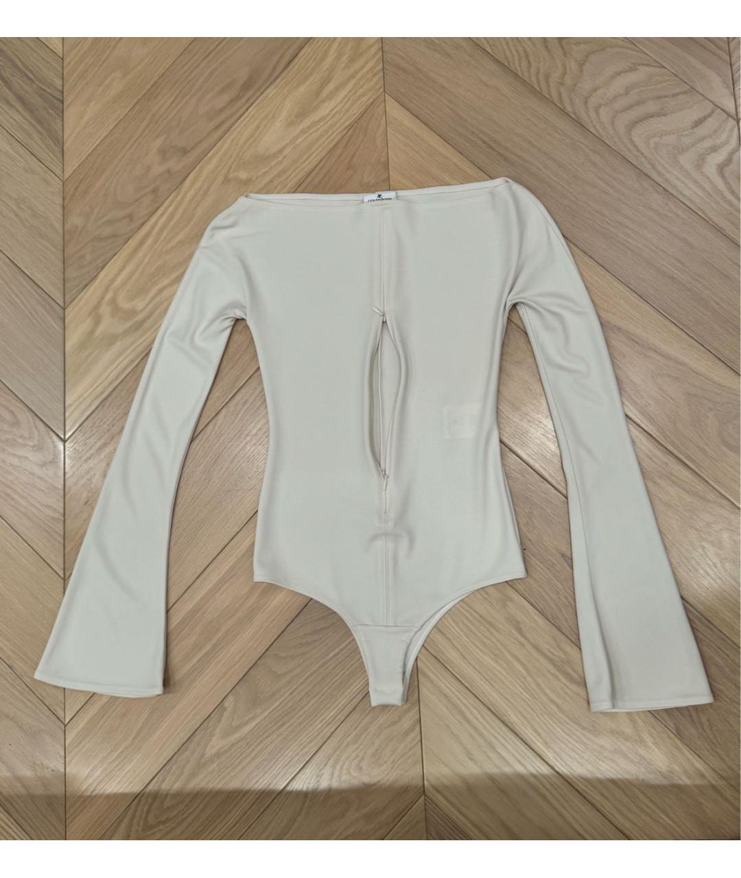 COURREGES Бежевое вискозное боди, фото 8