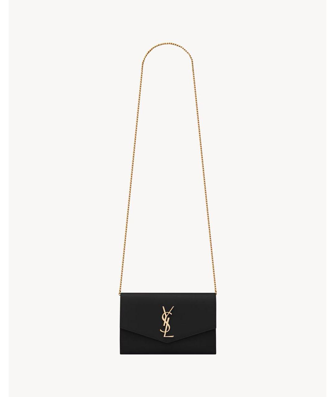 SAINT LAURENT Черный кожаный кошелек, фото 8