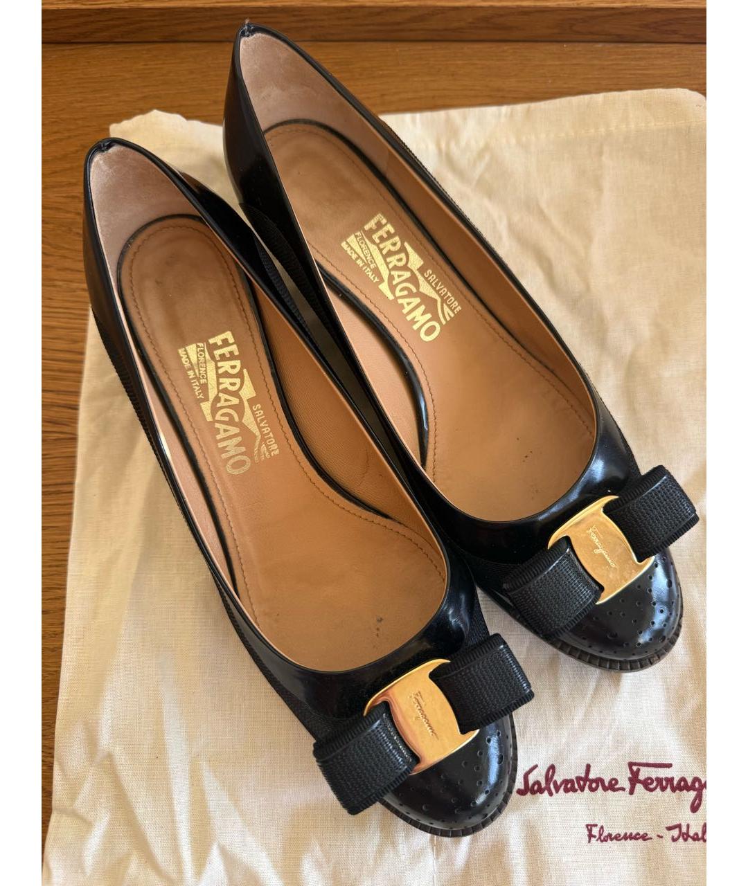 FERRAGAMO Черные кожаные туфли, фото 2