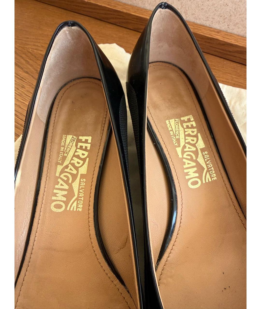FERRAGAMO Черные кожаные туфли, фото 3