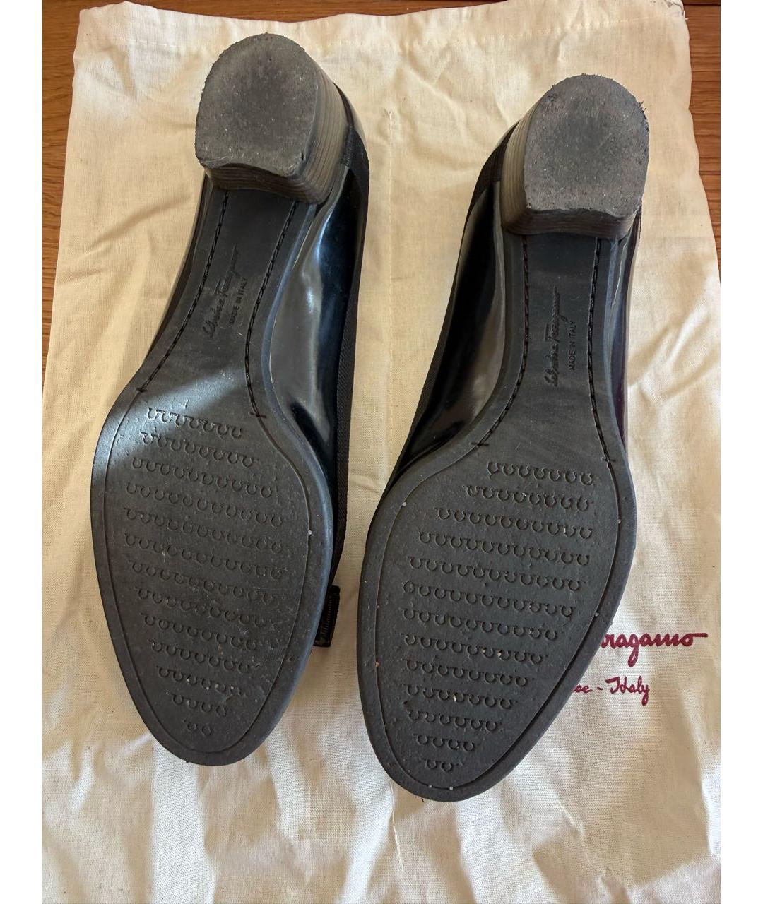 FERRAGAMO Черные кожаные туфли, фото 4